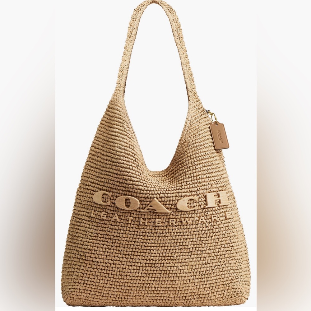 🤍New Authentic Coach Brooklyn 39 Straw Bag